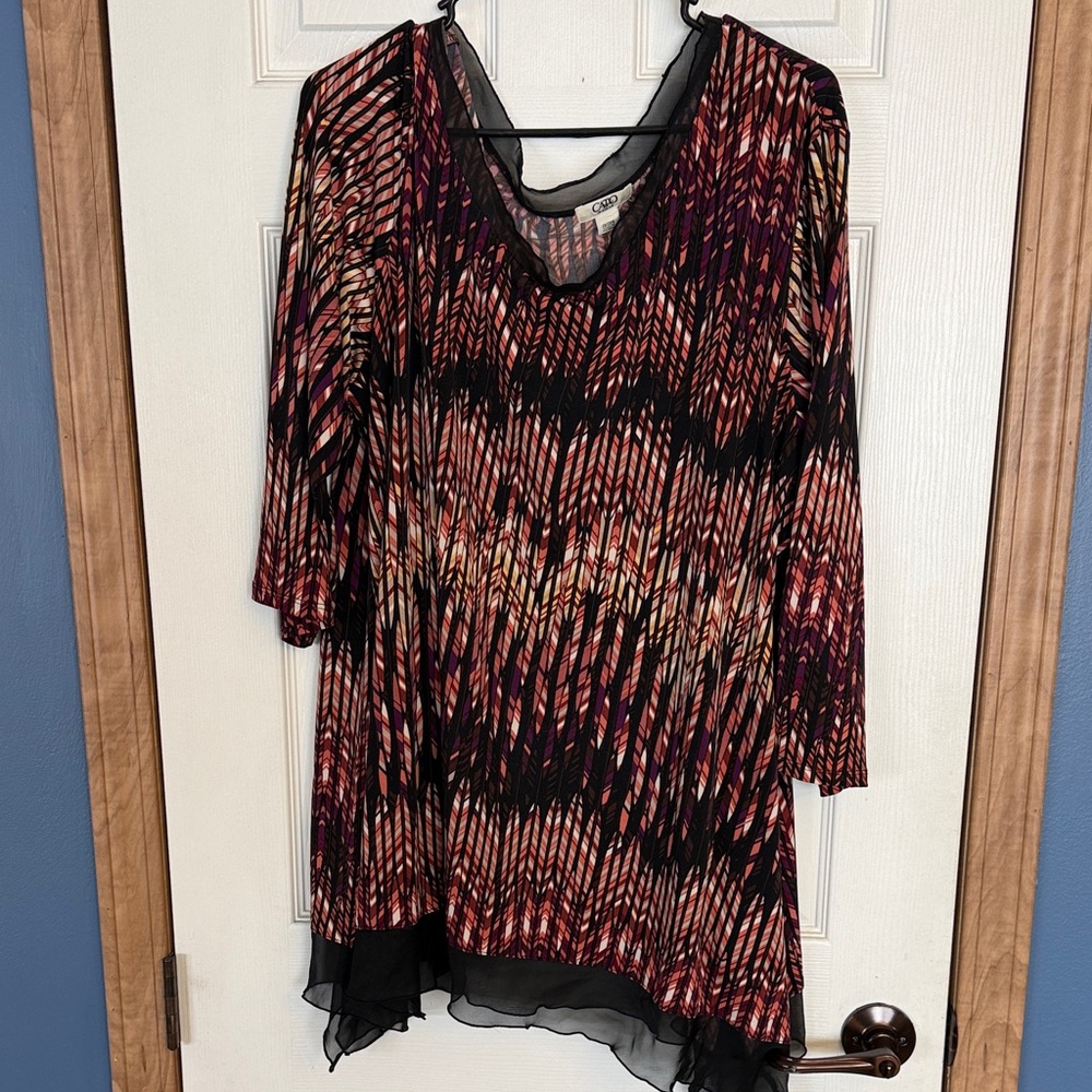Cato Multicolor Zigzag Tunic
